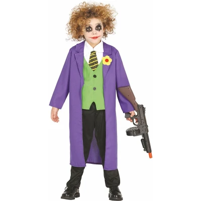 Afbeelding van Halloween Luxe paarse horror clown Joker kostuum / outfit voor kinderen 140/152