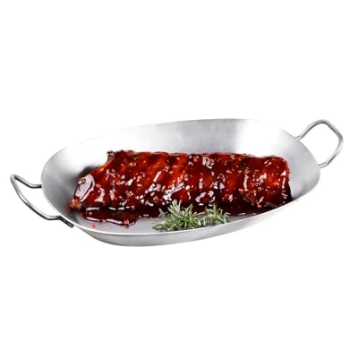 Afbeelding van CHG Ijzeren pan ovaal 37,5 x 27,5 4,5 cm
