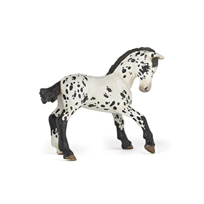 Afbeelding van Papo Handgeschilderde Figuurtjes Paarden veulens en pony&#039;s Zwarte Appeloosa Veulen 51540 Verzamelbaar voor kinderen Geschikt jongens meisjes Vanaf 3 jaar