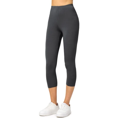 Afbeelding van Merry Style MS MS10 144 LE Dames Capri Leggings Sport Vrijetijdsbroek 3/4 Lengte Viscose Sporbroek Yogabroek Grafiet L