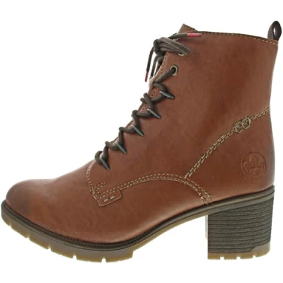 Afbeelding van Rieker Veterboots, Dames, Maat: 41, Braun Hoogwaardig imitatieleer