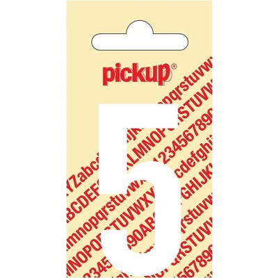 Afbeelding van Plakcijfer Nobel 60 mm wit 5 Pickup