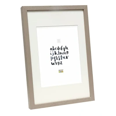 Afbeelding van Deknudt Frames Fotolijst taupe met passe partout 18x24 / 24x30 cm