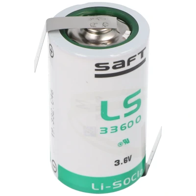 Afbeelding van SAFT LS33600 lithiumbatterij 3.6V Primair met soldeertag Z vorm