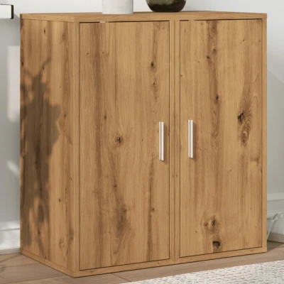 Afbeelding van Schoenenkasten 2 st 32x35x70 cm bewerkt hout artisanaal eiken