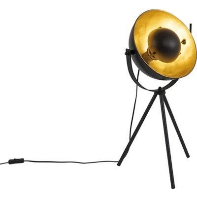Afbeelding van QAZQA Tafellamp zwart met goud 63,3 cm tripod verstelbaar Magnax