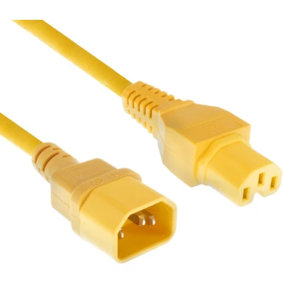 Afbeelding van ACT AK5303 Netsnoer Stroomkabel C14 C15 Geel 60 cm