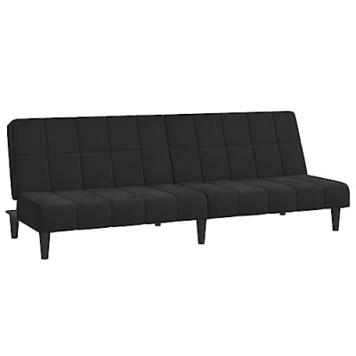 Image de vidaXL Canapé lit 2 places noir velours375740