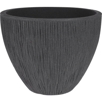 Afbeelding van Bloempot geribbeld Lava 31 cm Grijs