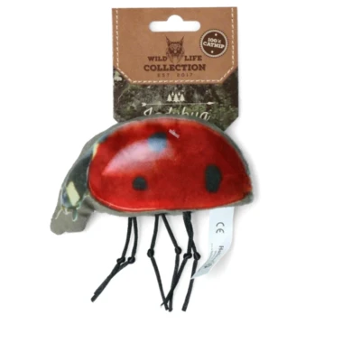 Afbeelding van Wildlife Lieveheersbeestje Kattenspeelgoed Rood Zwart Wit