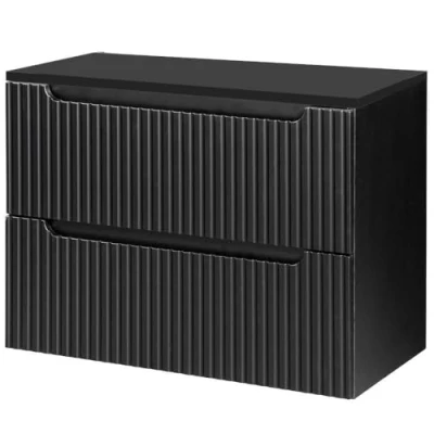 Afbeelding van Wastafelonderkast Newport 60x80x40 cm zwart [en.casa]