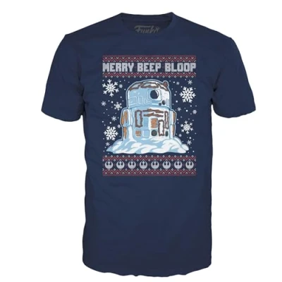 Afbeelding van Funko Boxed Tee: Star Wars Holiday Snowman R2D2 Extra Large (XL) T shirt Kleding Idee met korte mouwen voor volwassenen, mannen en vrouwen