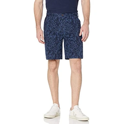 Image de Amazon Essentials Short Entrejambe 23 cm Coupe Classique Men&#039;s, Indigo Imprimé Palmes, 42W