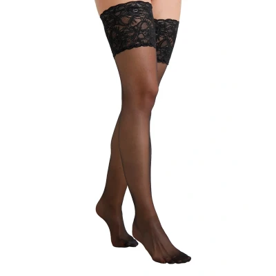 Afbeelding van Falke dames Seidenglatt hold ups in 15 denier de kleur Zwart