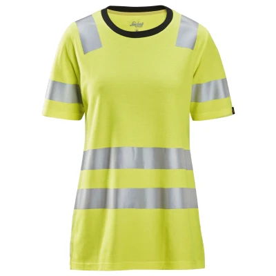 Afbeelding van Snickers 2537 High Vis, Klasse 2 Dames T Shirt Vis Geel