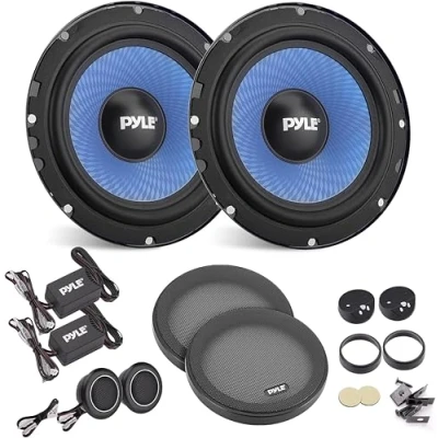 Afbeelding van Pyle 2 Weg Auto Speaker Eén paar 16,5 cm autoluidsprekers 360 Watt met 4 ohm Impedantie 2,54 Hoge Temperatuur ASV Spraakspoel PL650CBL