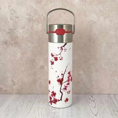 Afbeelding van Leeza Cherry Blossom dubbelwandige roestvrijstalen fles, 500 ml