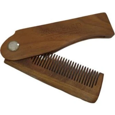 Afbeelding van *** Klapkam Opvouwbare kam Houten Baard Haarkam Barbier Accessoire Onderweg van Heble®
