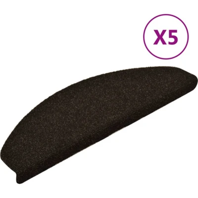 Afbeelding van vidaXL Trapmatten zelfklevend 5 st 65x21x4 cm naaldvilt donkerbruin