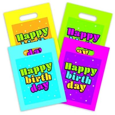 Afbeelding van Folat Uitdeelzakjes Happy Birthday 23 Cm 8 Stuks