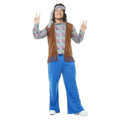Afbeelding van FUNIDELIA Hippie Kostuum voor mannen Maat: 3XL Meerkleurig