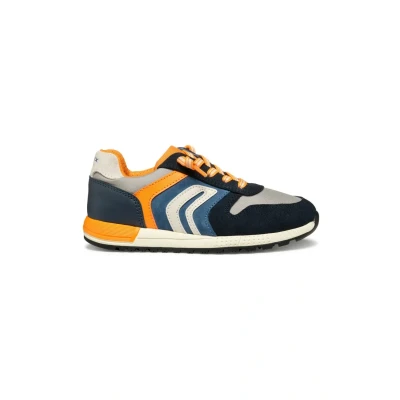 Afbeelding van Geox Sneaker Sneakers laag voor kinderen, Maat: 28, Light grey navy Leer en textiel