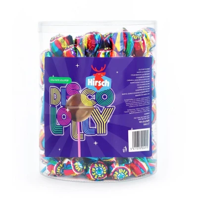 Afbeelding van Hirsch Disco Lolly, 100 stuks, pot van 1,2 kg snoepgoed