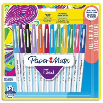 Image de Blister de 12 feutres Papermate Flair Bold