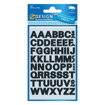 Image de Z design étiquettes de lettres, noir avery 3780