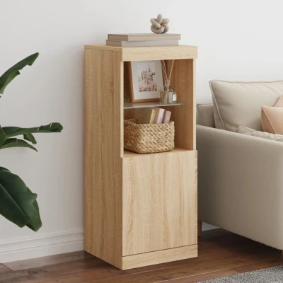 Afbeelding van Dressoir met LED verlichting 41x37x100 cm sonoma eikenkleurig