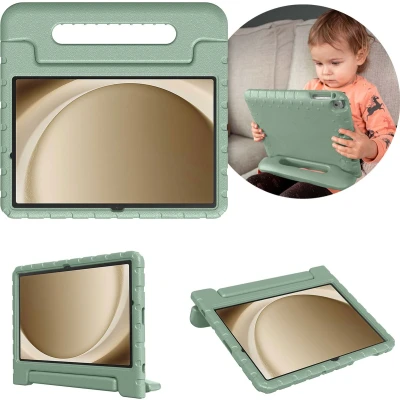 Afbeelding van iMoshion Tablet Hoes Kinderen Geschikt voor Samsung Galaxy Tab A9 Plus Kidsproof Backcover met handvat Groen /Olive Green