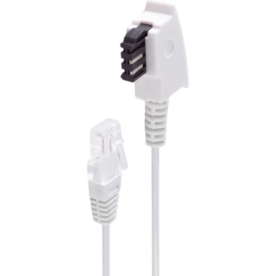 Afbeelding van Shiverpeaks DSL Aansluitkabel [1x Telefoonstekker Duitsland (TAE F) 1x RJ45 stekker 8p2c] 10 m Wit