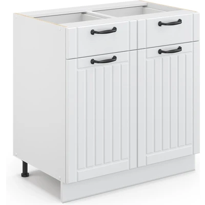 Afbeelding van Vicco Badkamerkast Fame Line, Wit Landhuis/Wit, 80 x 81.6 cm zonder werkblad