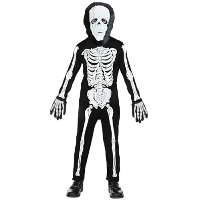 Afbeelding van WIDMANN Zwart skeletkostuum voor kinderen 140 (8 10 jaar)