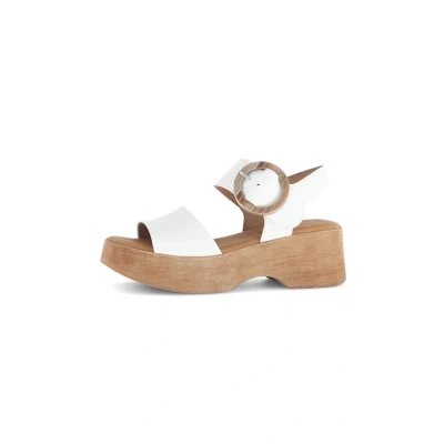 Afbeelding van Gabor Sandalen met plateauzool, Dames, Maat: 38, Weiss Leer