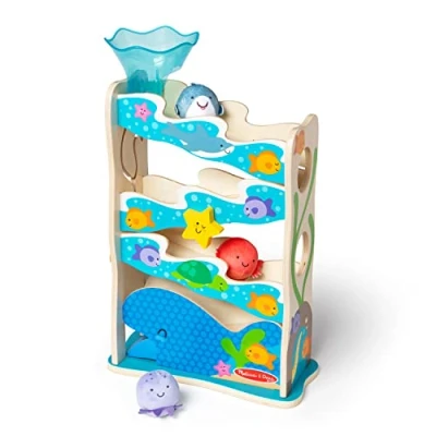 Afbeelding van Melissa &amp; Doug Rollables Houten oceaanglijbaan speelgoed voor baby&#039;s en peuters Vroeg leren Sensorische ballen 12 m+ Cadeau baby jongens meisjes