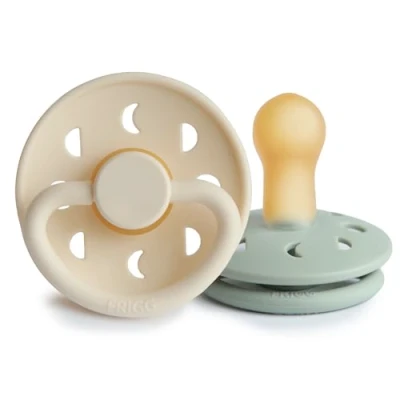 Afbeelding van FRIGG Moon Fopspeen Cream / Sage 6 18 Mnd 2 Stuks