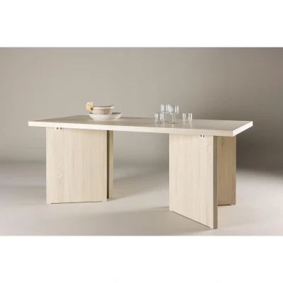 Afbeelding van Kiva rechthoekige eettafel 90 x 180 cm whitewash