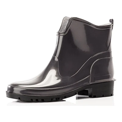 Afbeelding van Ladeheid LA LMG 930 Elke Dames Regenlaarzen Rubber Enkelhoogte PVC Waterdicht Grafiet 39