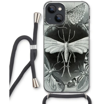 Afbeelding van Case Company® hoesje met Koord geschikt voor iPhone 13 mini Haeckel Tineida Telefoonhoesje Zwart Extra Bescherming aan alle Kanten en Over de Schermrand
