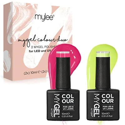 Afbeelding van Mylee Gel Nagellak Set 2x10ml [Rave On] UV/LED Gellak Nail Art Manicure Pedicure, Professioneel &amp; Thuisgebruik Langdurig en gemakkelijk aan te brengen