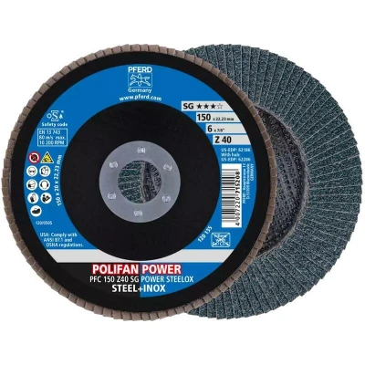 Afbeelding van PFERD 67784150 PFC 150 Z 40 SG POWER STEELOX Lamellenschijf Diameter mm Boordiameter 22.23 RVS, Staal 10 stuk(s)