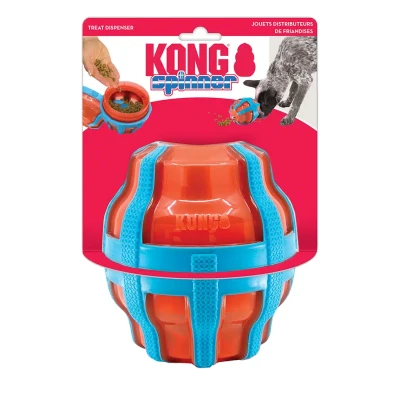 Afbeelding van Kong Treat Spinner Voer / Snack Dispenser Oranje Blauw 17X15X17 CM