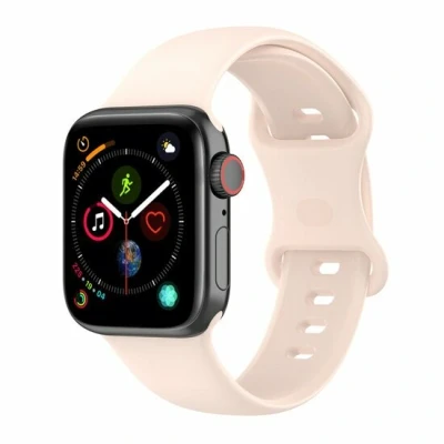 Afbeelding van Apple Watch Siliconen sportbandje Zandroze Maat: S/M Geschikt voor 38mm / 40mm 41mm