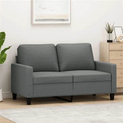 Image de vidaXL Canapé à 2 places Gris foncé 120 cm Tissu359260