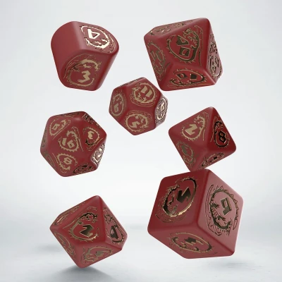 Afbeelding van Q Workshop Dragons Modern Dice Set Red &amp; Gold (7 stuks)