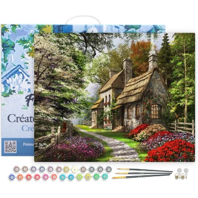 Afbeelding van Figured&#039;Art Schilderen op Nummer Volwassenen met lijst Plattelandslandschap Handwerk acrylverf Kit DIY Compleet 40x50cm Canvas al ingelijst