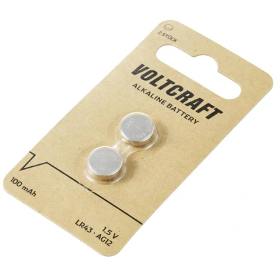 Afbeelding van VOLTCRAFT Knoopcel LR43 1.5 V 2 stuk(s) 100 mAh Alkaline AG12