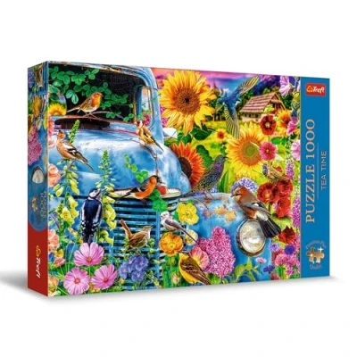 Afbeelding van Trefl Premium Plus Quality Tea Time puzzel: landelijke idyl, zingende vogels 1000 stukjes, geschilderde nostalgische fotoserie, voor volwassenen en kinderen vanaf 12 jaar
