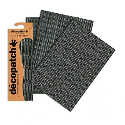 Afbeelding van Decopatch 3 vellen papier nr. 759 (zwart en wit net, 395 x 298 mm)